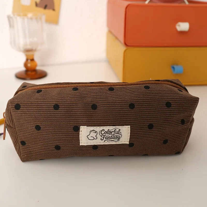 Pencil Pouch Lightweight Retro Fashion Small Pen Bag Office College School Stationery Storage Bag Makeup Pouch Cosmetic Bag