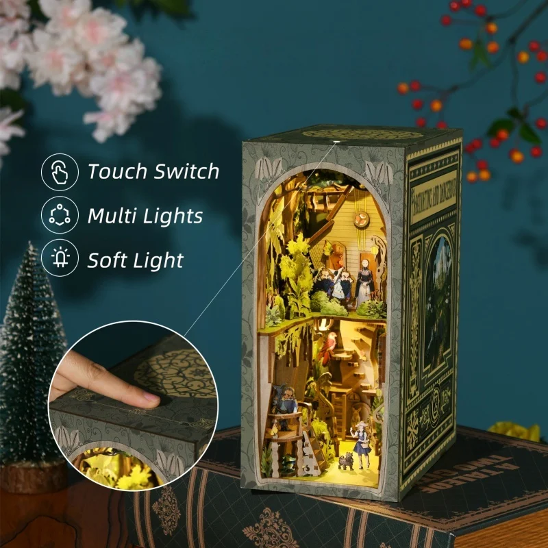 زاوية كتاب كوخ أوز السحرية، مجموعة ألغاز خشبية ثلاثية الأبعاد يمكنك صنعها بنفسك، هدية تحمل عنوان الأدب الخيالي لهواة الجمع #4