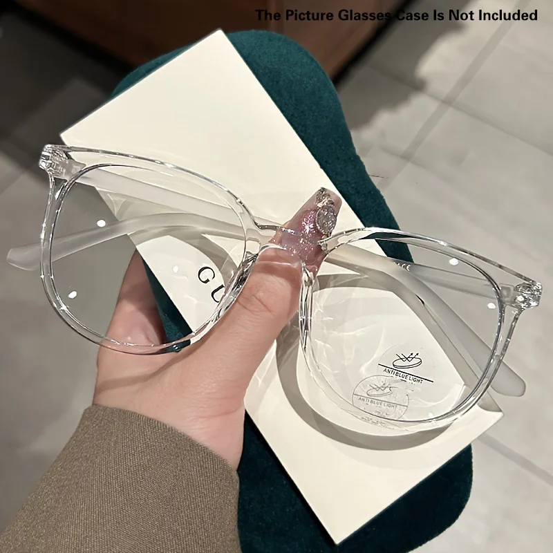 Large Round Frame Transparent Lenses, Vintage Fashion Decorative Glasses, Computer Glasses for Women and Men - Detail 1
