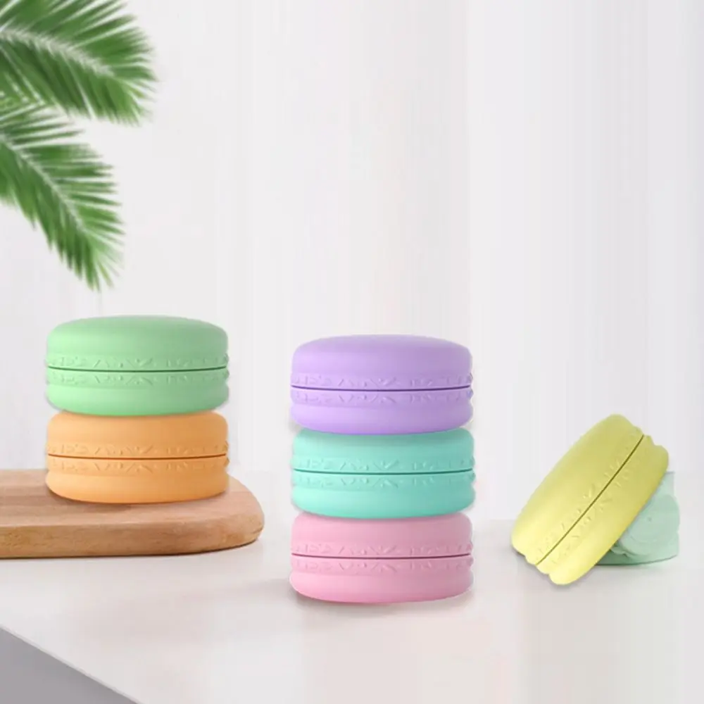 Portable Mini Cream Box Refillable Colourful Macaron Dispense Jar Candy Color Macaron Shape Lip Film Jars Women