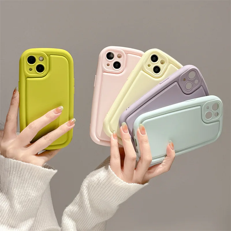 Simple solid color air cushion soap case suitable for iPhone 15 Promax silicone 13 phone case 14Plus frosted 12 anti drop 11 XR