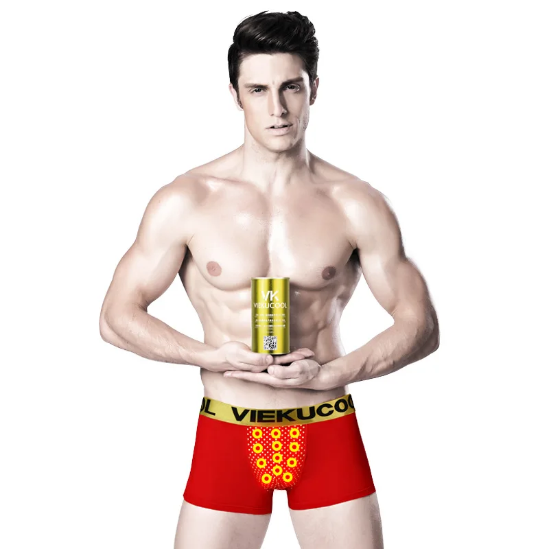 Man Magenta Underwear Body Enhance Lingerie Prolong Time Prostatet ED Health Care Magnetic Stone Underpants Boxers Panties