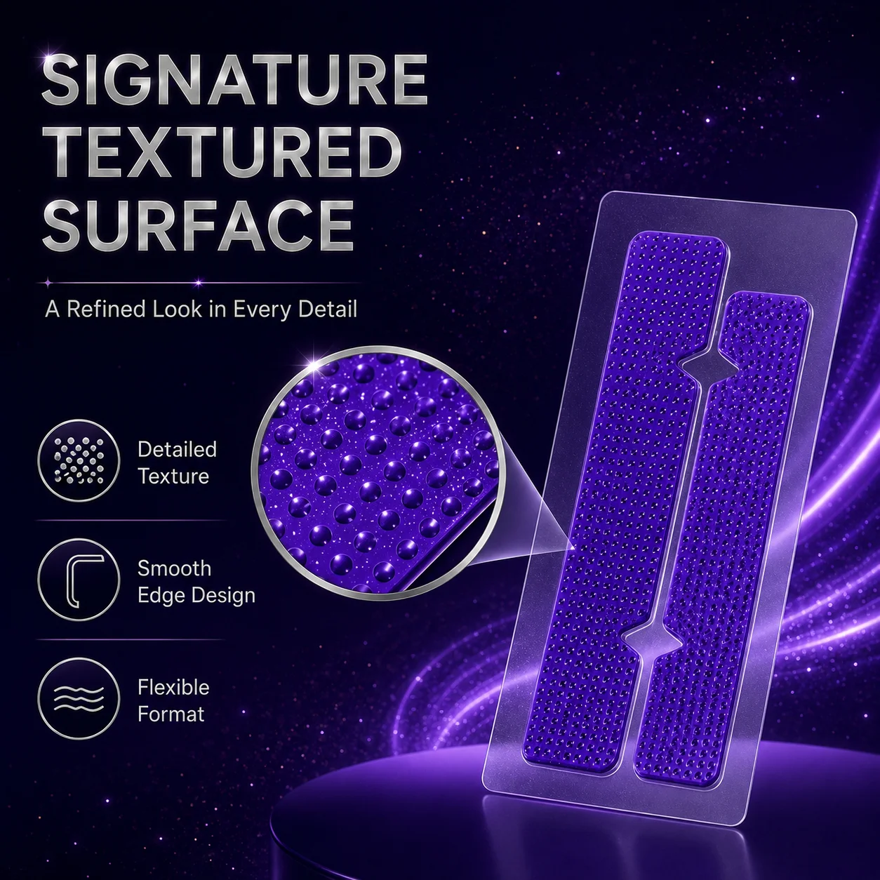 1Pair Purple Smile Care Strips, Upper and Lower Oral Beauty Strips with Flexible Fit, Easy-Peel Design for At-Home Smile Routi