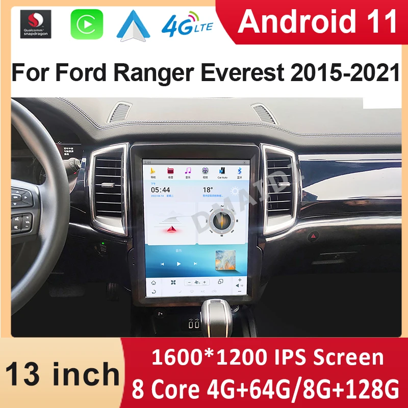 

Tesla Screen 13" Qualcomm Android 11 Car Radio For Ford Ranger Everest 2015-2021 Auto Stereo Multimedia Player Carplay GPS Navi