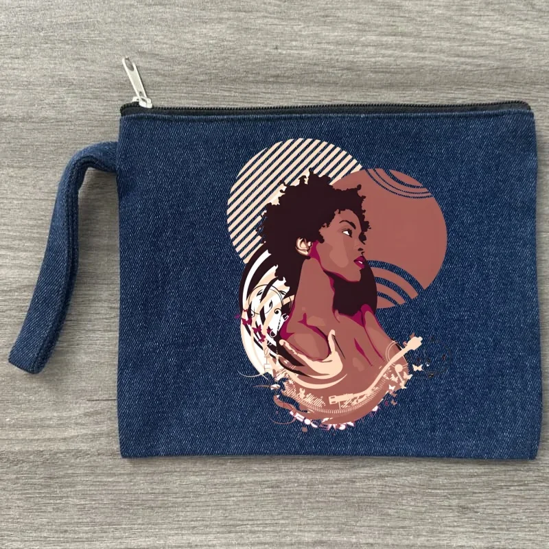 

Fugees Refugees Lauryn Hill Print Makeup Bag Travel Toiletry Organizer Pouch Female Canvas Zipper Denim