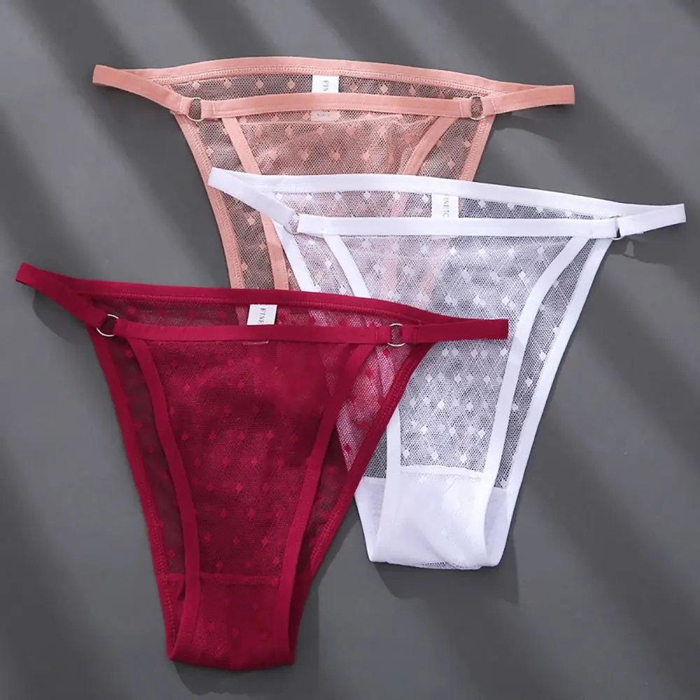 

Sexy Underpant Plaid Ladies Cotton crotch High Waist Lace Briefs Women Thong Mesh Panties Lingeries