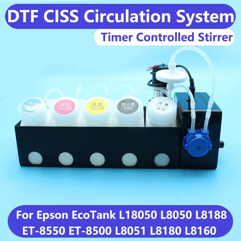 DTF Ink Circulator System White Ink Tank No Damper For Epson L1800 L800 L805 L18050 L8050 XP600 ET-8550 8500 Circulation Kit