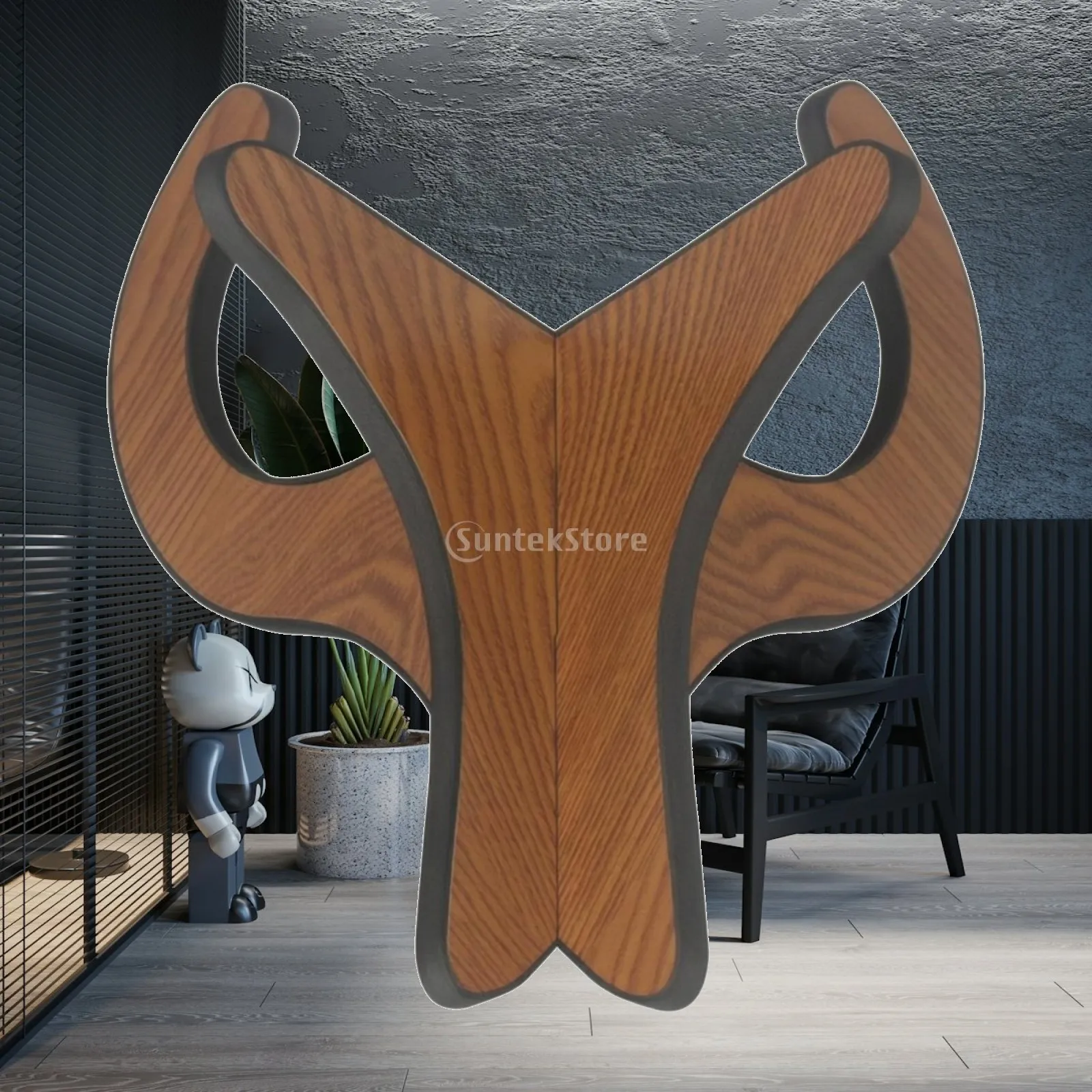 Wood Ukulele Display Stand with Cushioned Arms Foldable Guitar Rack for Home Practice Room Storage Holder