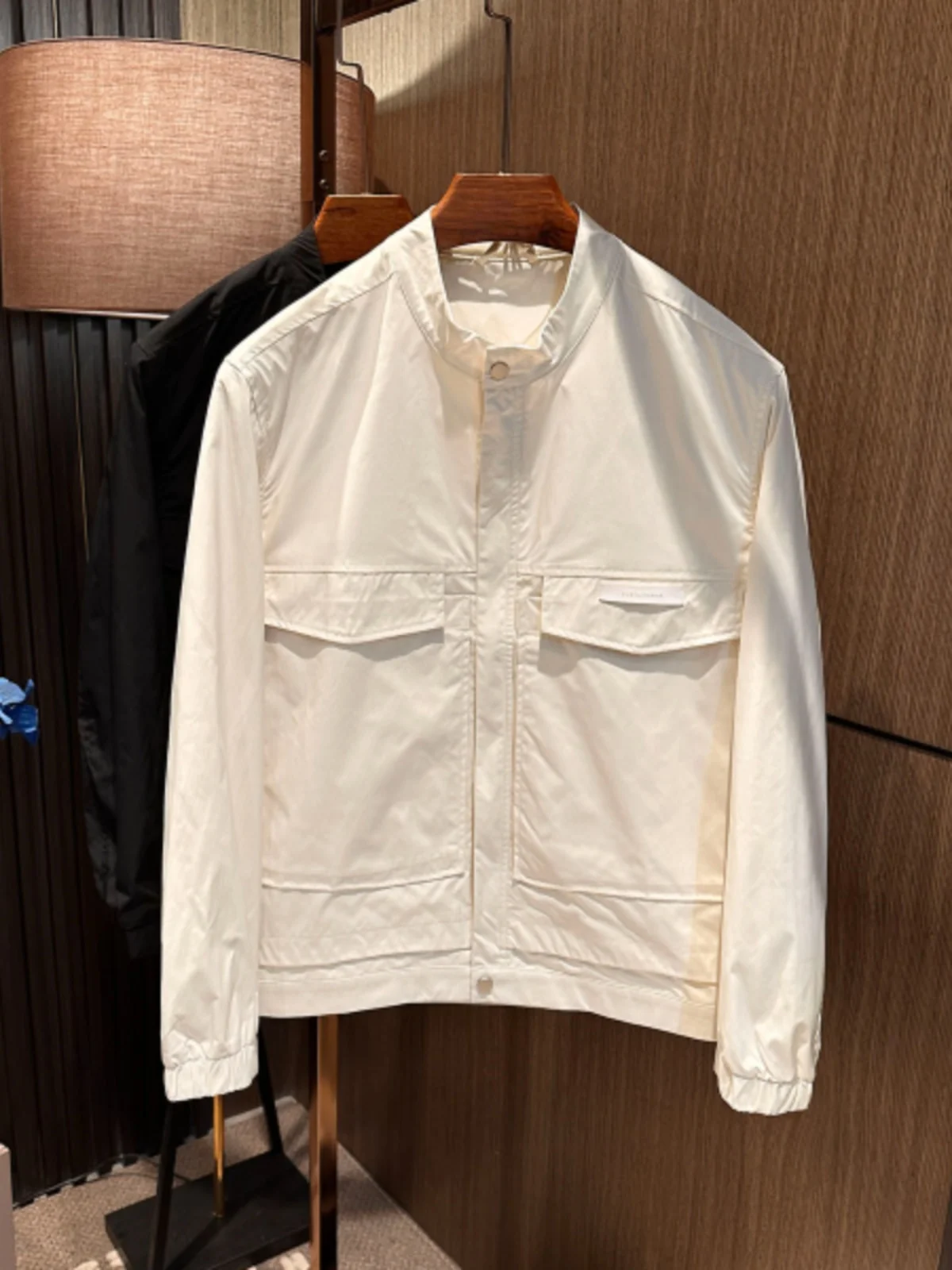 

Мужская рабочая куртка Ele Pure Color с воротником-стойкой, универсальная, весенняя, новая, приталенная, модная, городская, из полиэстера