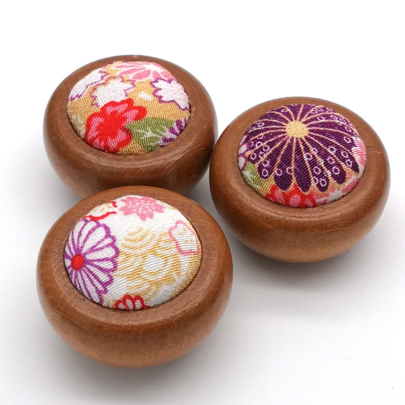 1Pcs Wood Bottom Base Needle Pin Cushion Pillow Holder Sewing Craft Stitch