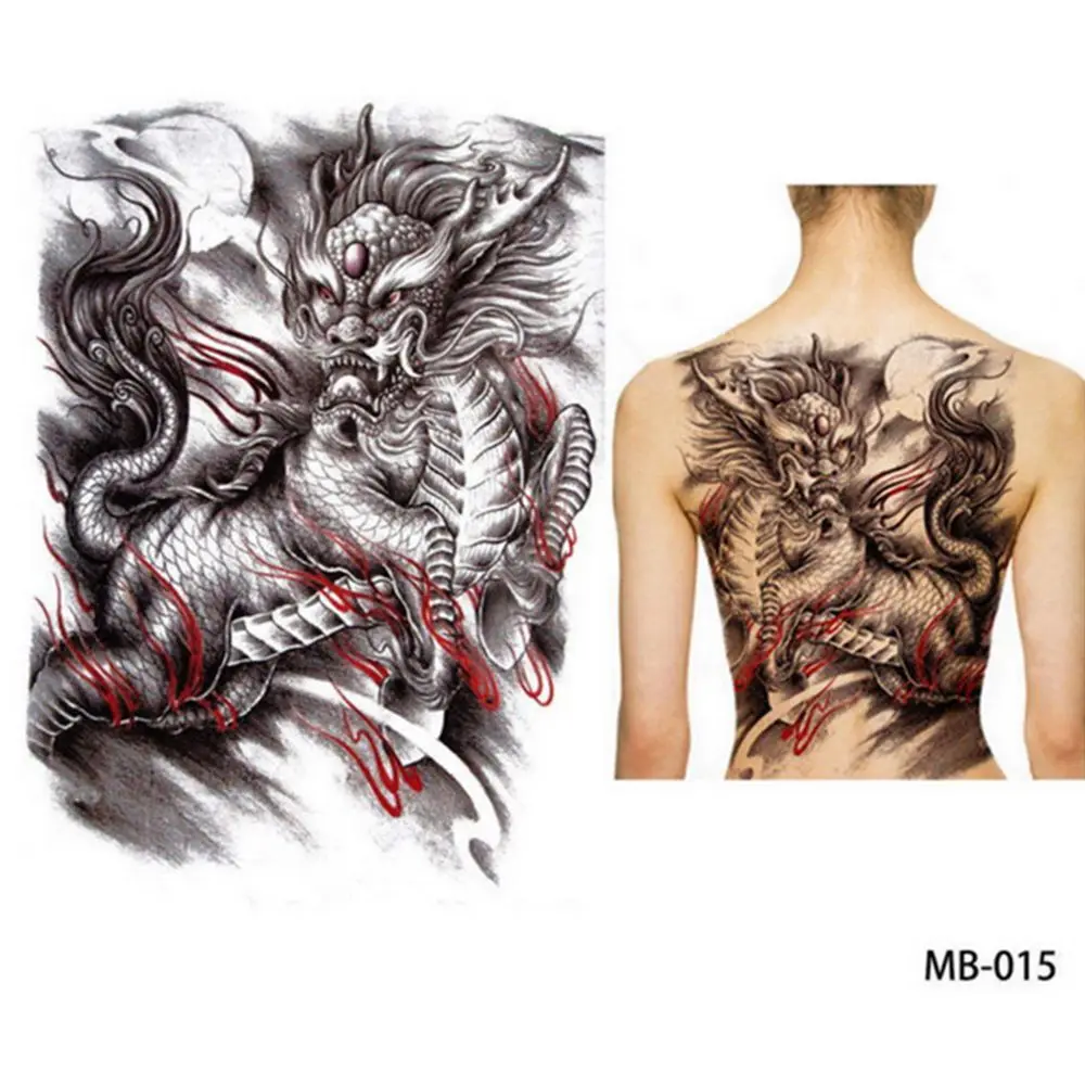 

Beauty Chest Tiger Dragon Large Water transfer Tattoo Sticker Full Back Tattoo stickers Waterproof Decal TemporaryTattoo