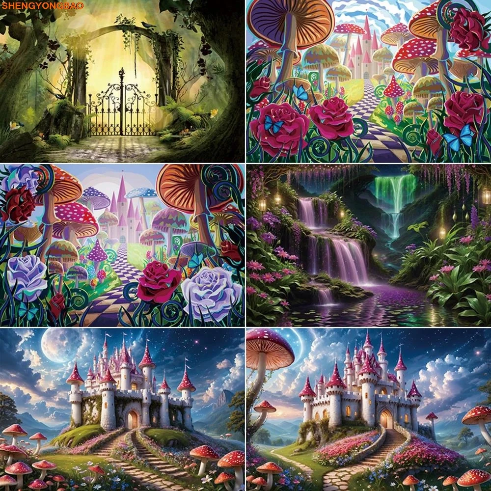 

Fantasy Fairy Tale Photography Background Magic Glitter Light Forest Photocall Backdrop Children Studio Photobooth Props