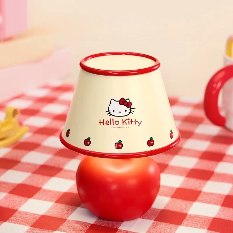 

Sanrio Cartoon Lovable Printing Red and White Series LED Apple Nightlight Hello Kitty Mengqu Modeling Atmosphere Decoration Cute