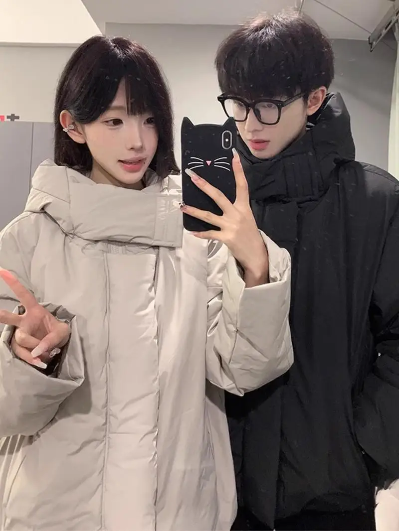 

Американская утепленная хлопковая куртка с капюшоном и высоким воротником для мужчин, повседневная, из полиэстера, для зимы