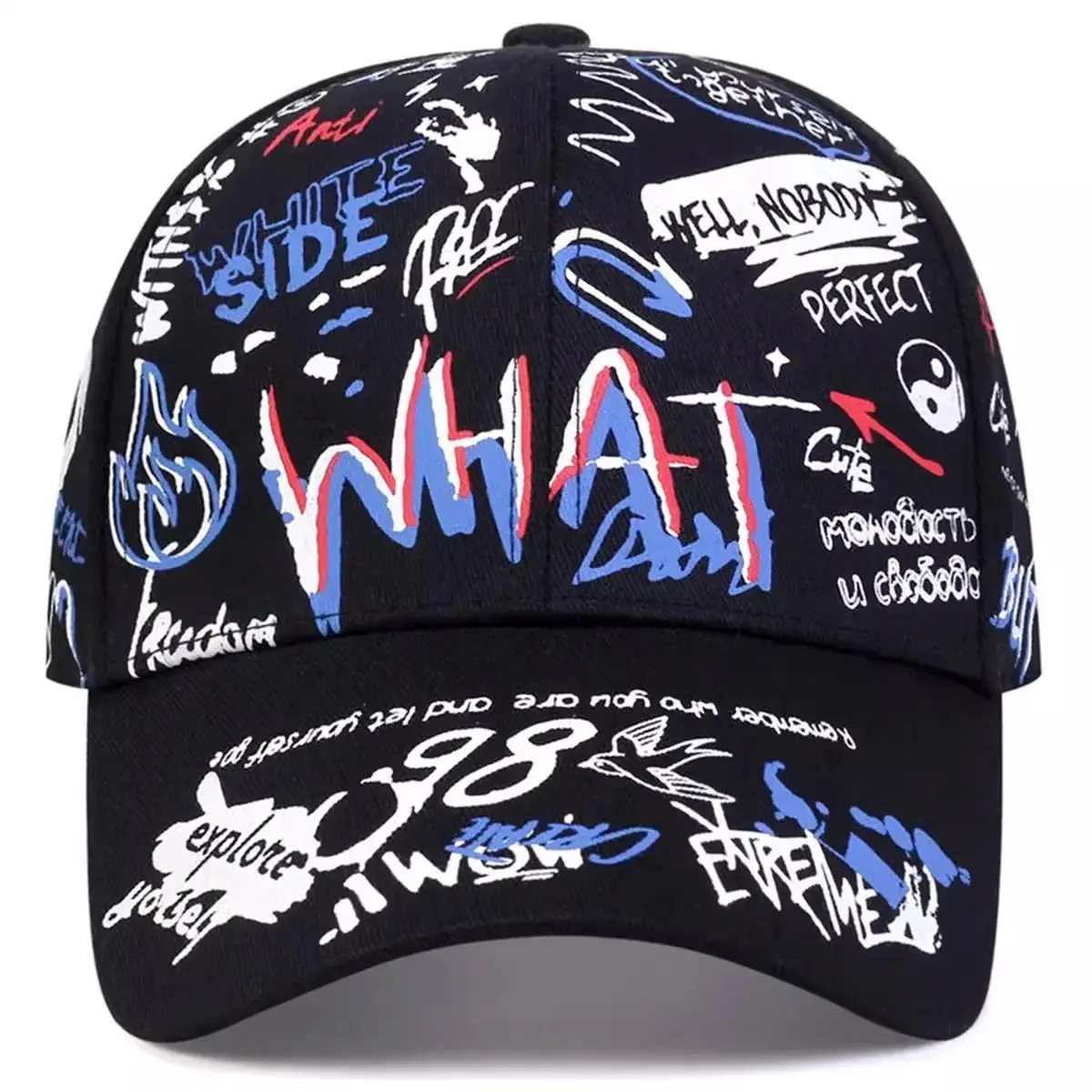 Korean Graffiti Fashion Hipster Cap Personality Street Trend Men\'s And Women\'s Baseball Caps European And American Hip-Hop Hats