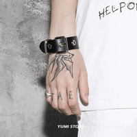 2025 Punk Cool Bracelet For Women Men Vintage Gothic Adjustable PU Bracelet Jewelry Trend Hip Hop Rock Kpop Dancer Accessories