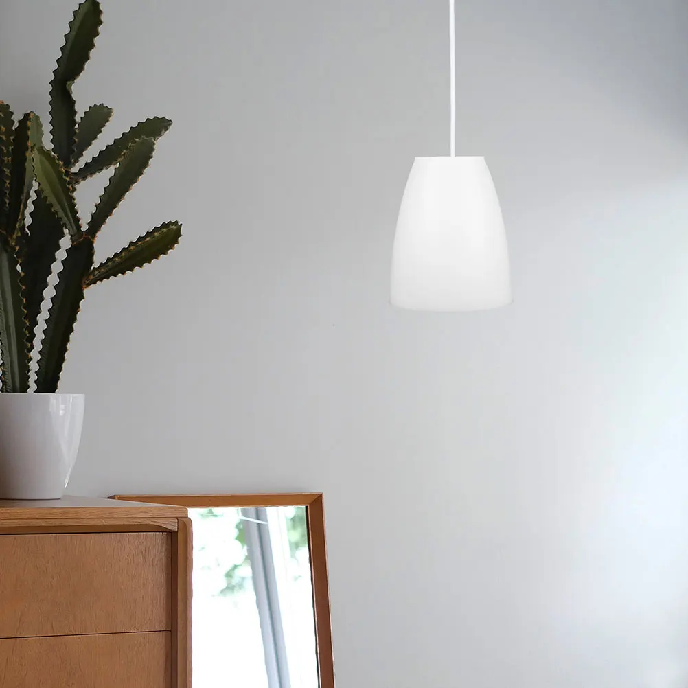 

6pcs Flat Lamp Shade White Plastic Dome Cover For Table Floor Pendant Ceiling Light Multi-Purpose Replacement Bowl Fixture Shade