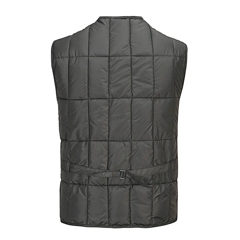 Winter Cotton Padded Thick Vest For Men With Many Pockets New Parka Casual Warm Hot Snow Tool Travel Waistcoat Sleeveless Jacket