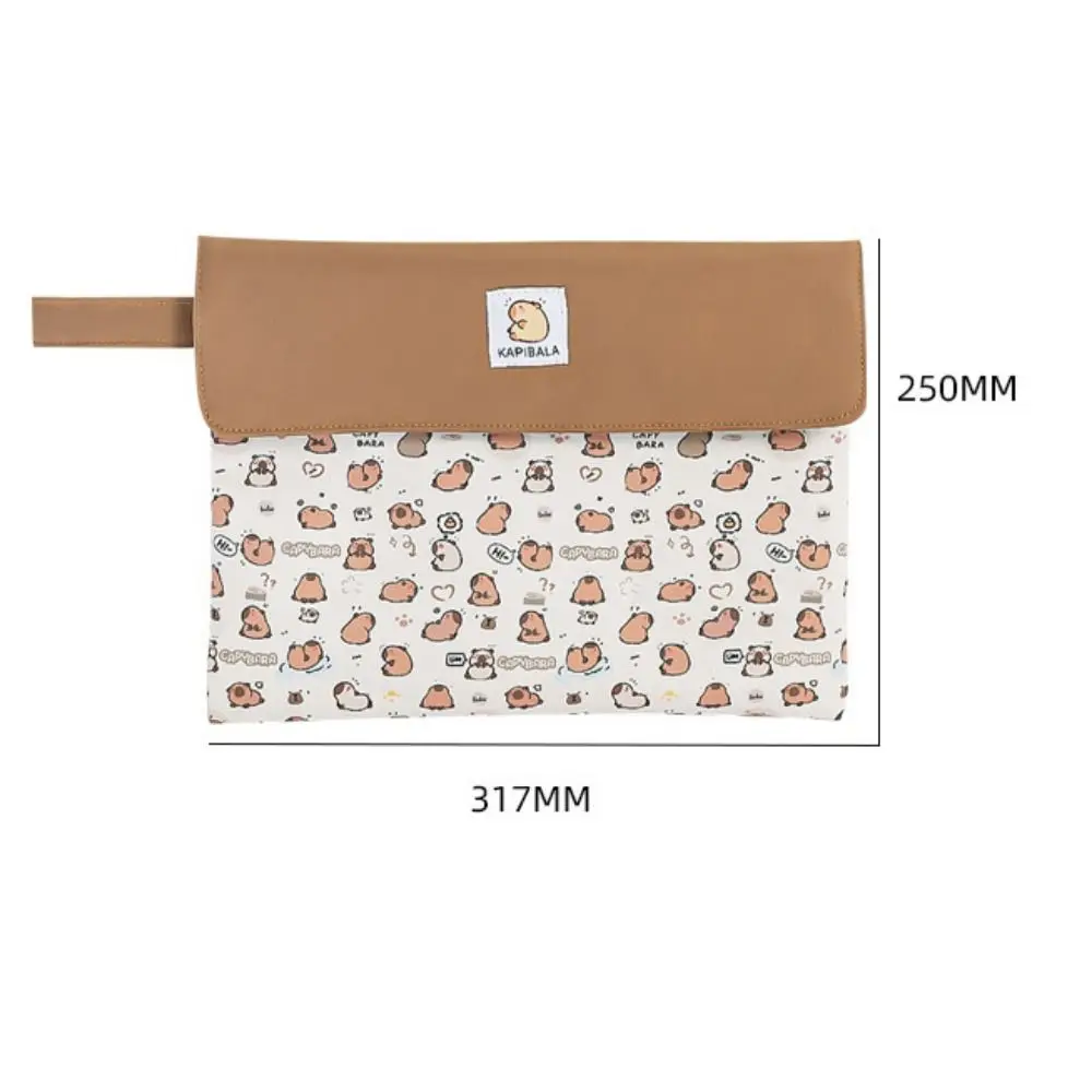 Imagem -06 - Capivara Zipper Estilo Bolsa de Armazenamento de Papel Tecido de Tamanho a4 Cão dos Desenhos Animados Alta Aparência Grande Capacidade Pasta de Arquivo