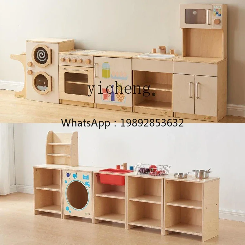 AF  Kindergarten Teaching Aids Children Play  Kitchen Toys Suit Baby Cooking Cooking Kitchenware