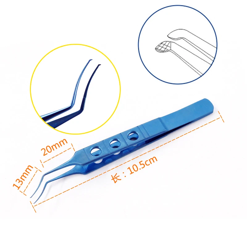 Utrata Capsulorhexis Forceps Tweezers Titanium Curved Angled Ophthalmic Surgical Instrument