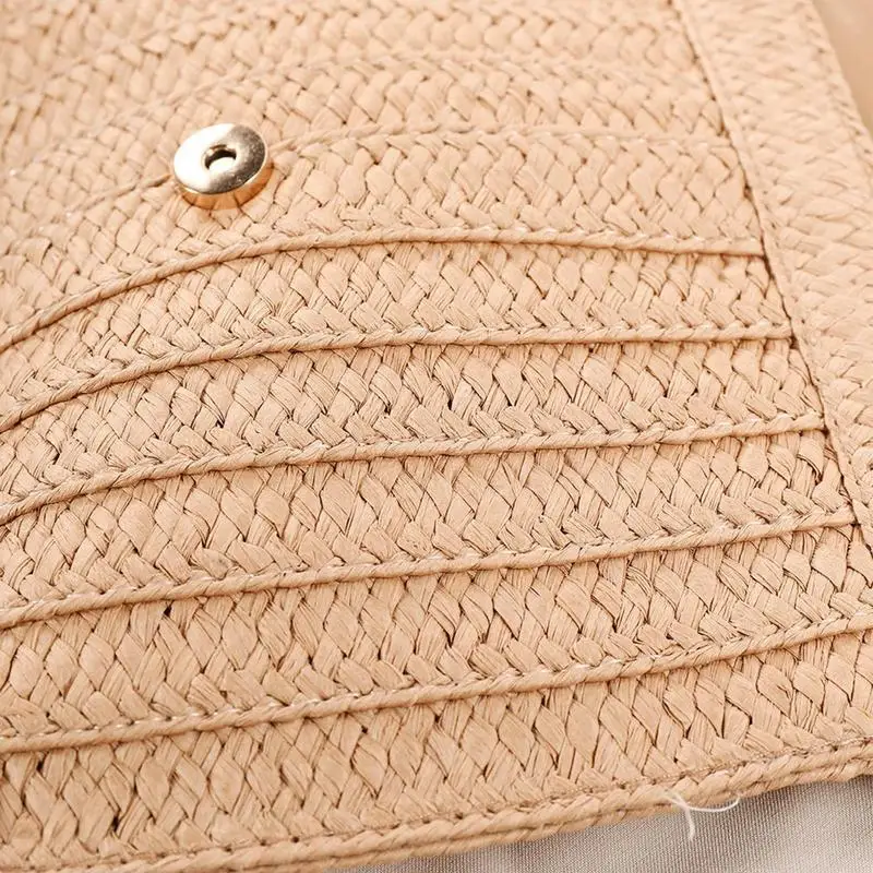 Stylish Summer Holiday Beach Crossbody Messenger Bag Straw Shoulder Bags Hand Knitting Handbags For Women Vacation