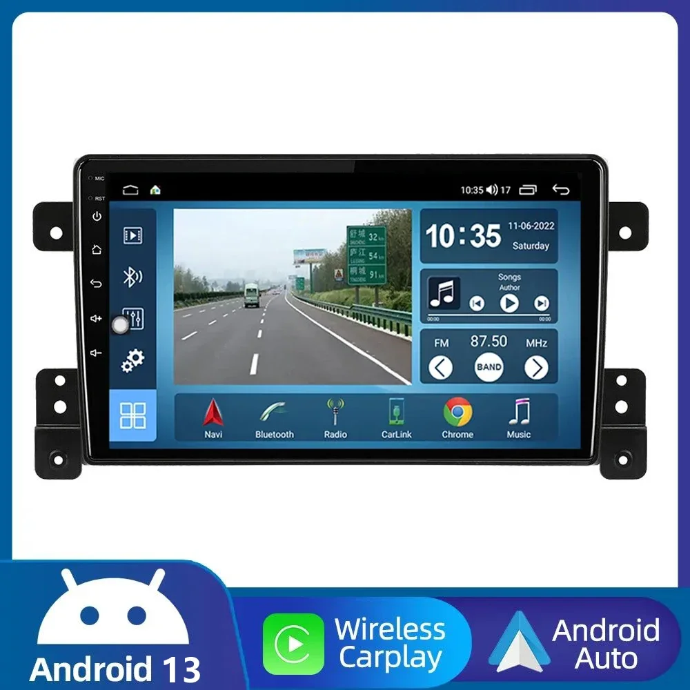 2 Din Android 13 Car Radio for Suzuki Grand Vitara 3 2005-2015 Multimedia Player Navigation GPS Carplay Stereo Auto DVD