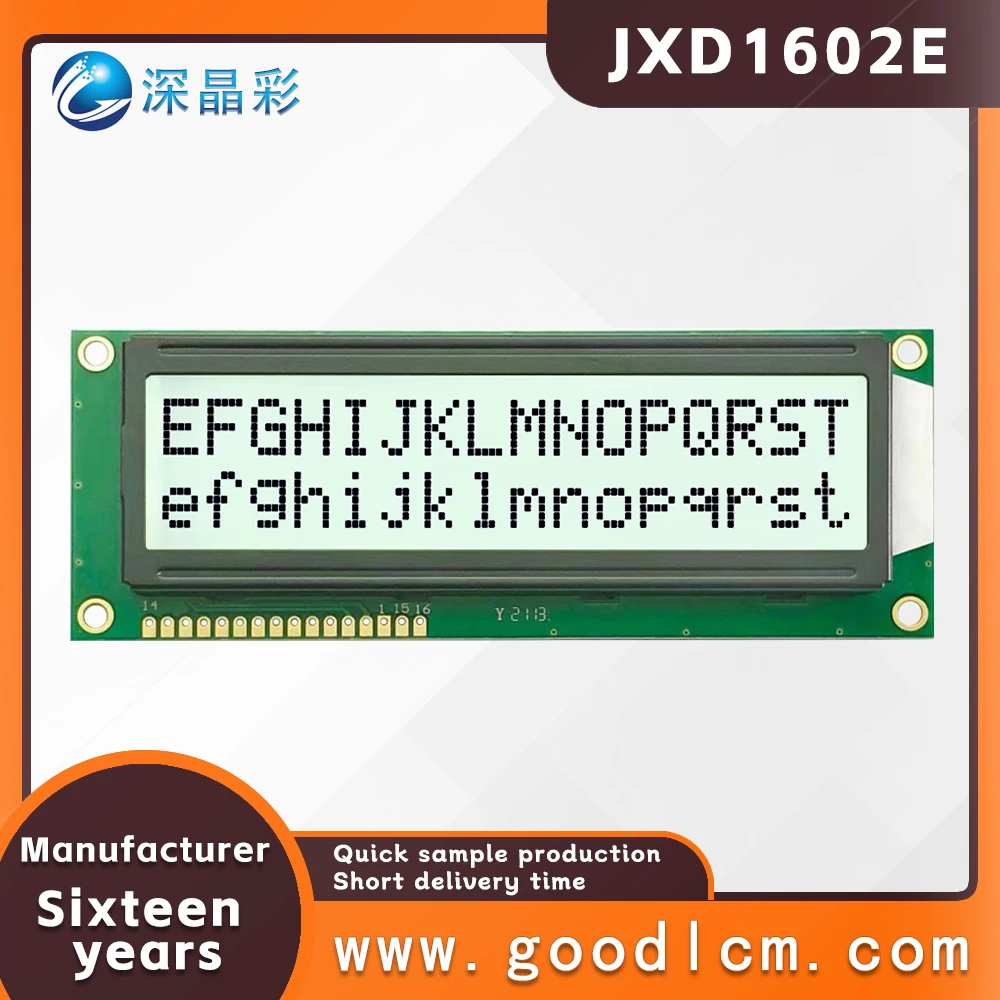 High lifespan JXD1602E FSTN White Positive large character LCM display module ST7066/AIP31066 drive 16*2 dot matrix LCD screen