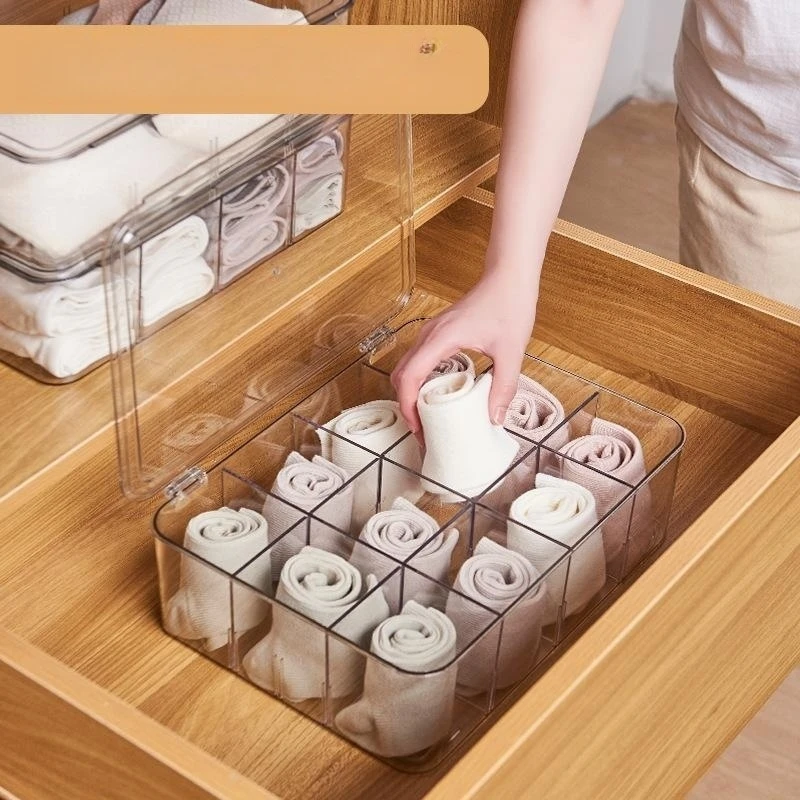 Transparent Underwear Storage Box Drawer Organizers Plastic Container For Cabinet Bedroom Room Clothes Wardrobe Closet Home