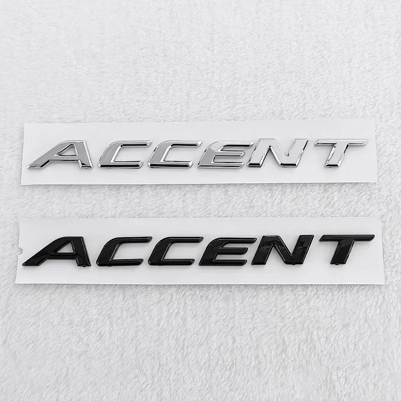 3D Chrome ABS Rear Tail Trunk Emblem Car Styling for   ACCENT Car Letter Logo Fender Side Sticker Auto Accessories