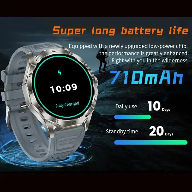 Ultra AMOLED شاشة GPS Track Men SmartWatch 1.85 بوصة عرض 710 Mah وظيفة اتصال البطارية نموذج جديد 2025