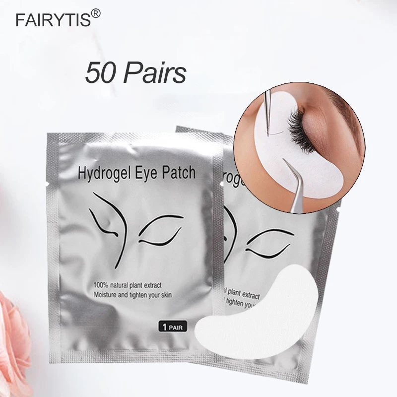 50Pairs Eyelash Pad Gel Patch Grafted Under the Eyelashes Two Styles False Eyelash Extension Paper Sticker Make Up Tools