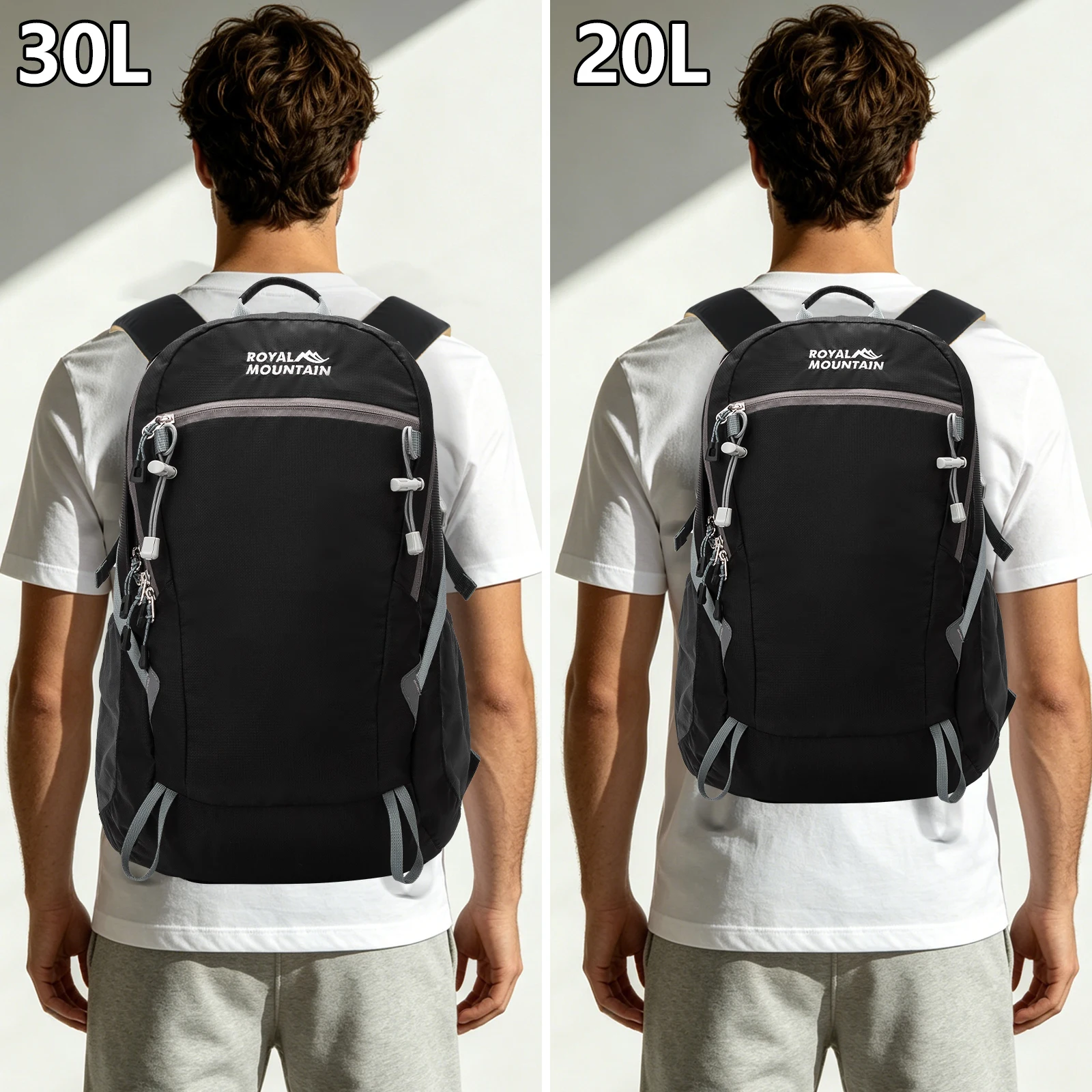 20L & 30L Outdoor-Rucksack mit Regenschutz, Wasserabweisendes Gewebe, Mehrere Fächer, Geeignet für Alle Geschlechter und Umgebungen – Detail 1