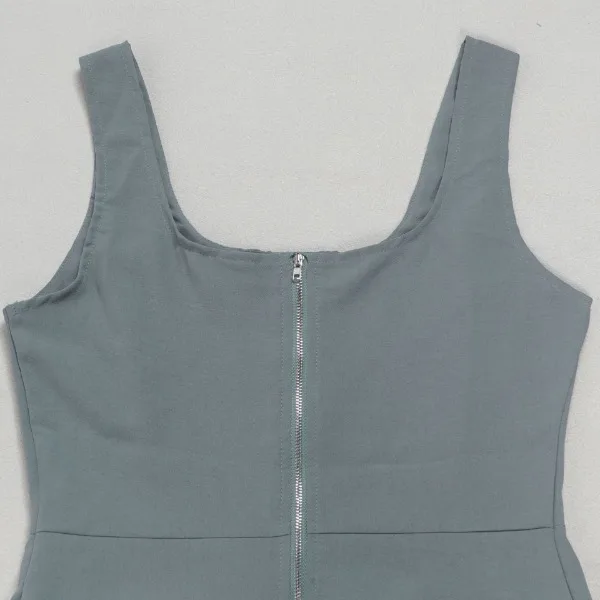 فستان نسائي ميدي بجيوب وأزرار عالية الشارع تفاصيل فستان بدون أكمام فساتين نسائية للنوادي الليلية ملابس كلوبوير صيف 2025 #6