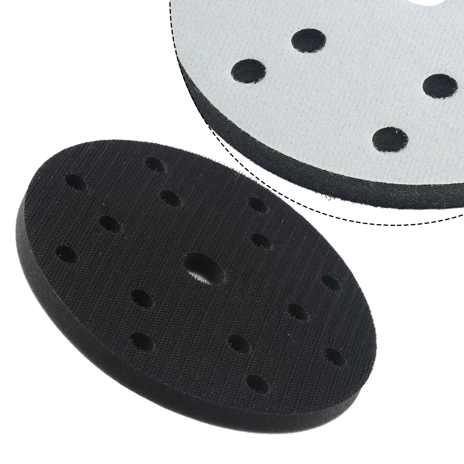 

1pc Brand New Interface Pad Soft Sponge 150mm/6inch Sander Pad With 16holes Black 10-12mm For Sander Backing Pads Buffer