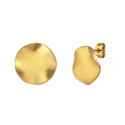 Matte Circle Disc Stud Earring Women, Simple Trendy Stainelss Steel Post Earring Geometric Jewelry