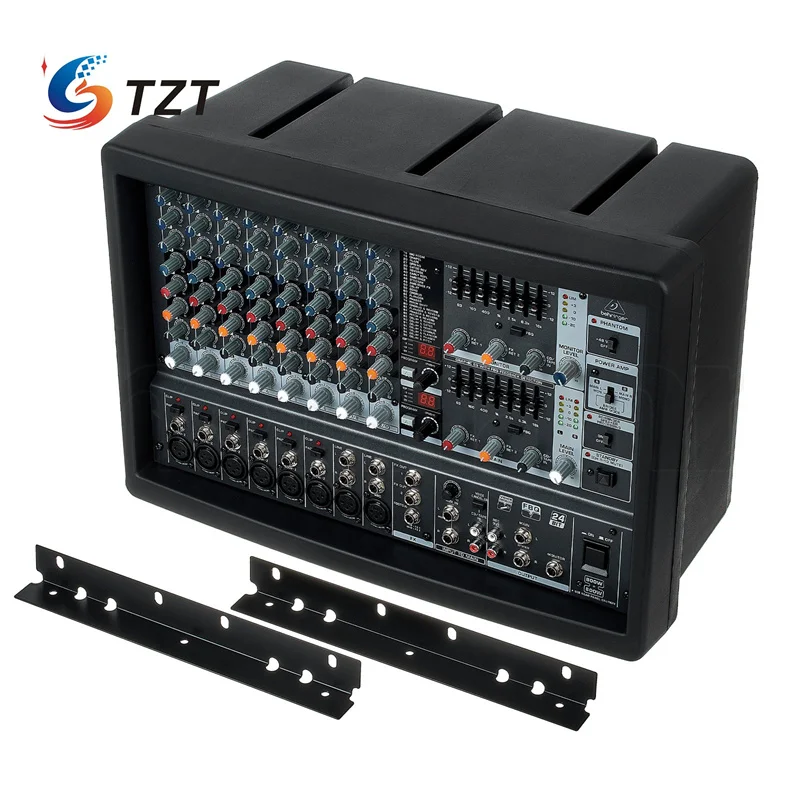 TZT PMP1680S 1600W 10-Channel Powered Mixer Original Mixing Console w/ Dual Processor for Behringer