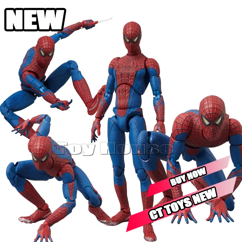 New Ct Toys Spiderman Mafex 001 Peter Parker Andrew Garfield The Amazing Spider-Man Shf Anime Action Figure Figurine Model Toys