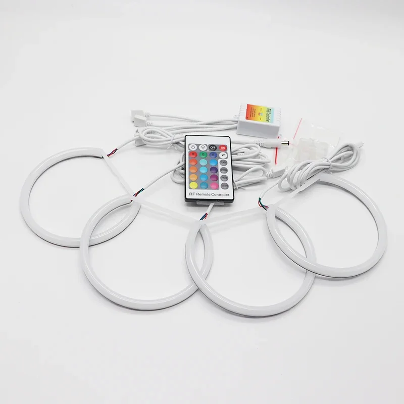 

4Pcs RGBW Multi-Color Angel Eyes Light Rings APP+Remote Control Flowing Effects Compatible with BMW E90 Headlights