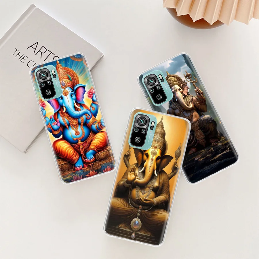 Ganesh lord Phone Case For Xiaomi Poco X6 X5 X4 F4 GT X3 NFC F6 X7 Pro 5G M5 M5S M4 M3 Mi F5 F3 F2 F1 Clear Cover Coque TPU Capa