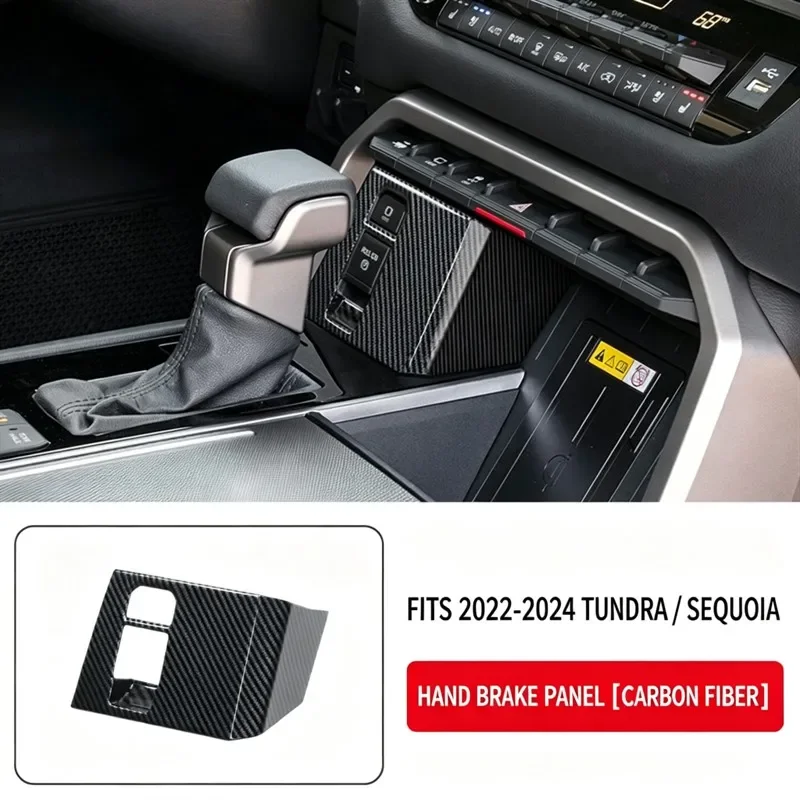 Car Interior Modification Accessories Anti-scratch For Toyota Tundra 2023 Center Console Handbrake Trim Panel Decor Bright Strip