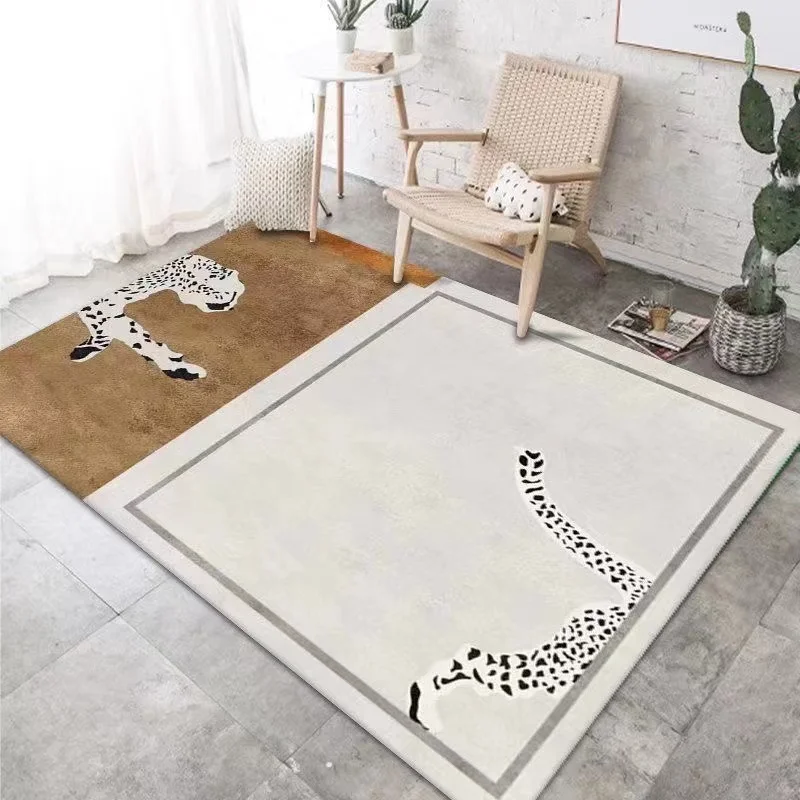 Personality Creative Leopard Print Bedroom Bedside Carpet Light Luxury Living Room Coffee Table Rug Cloakroom Corridor Carpets