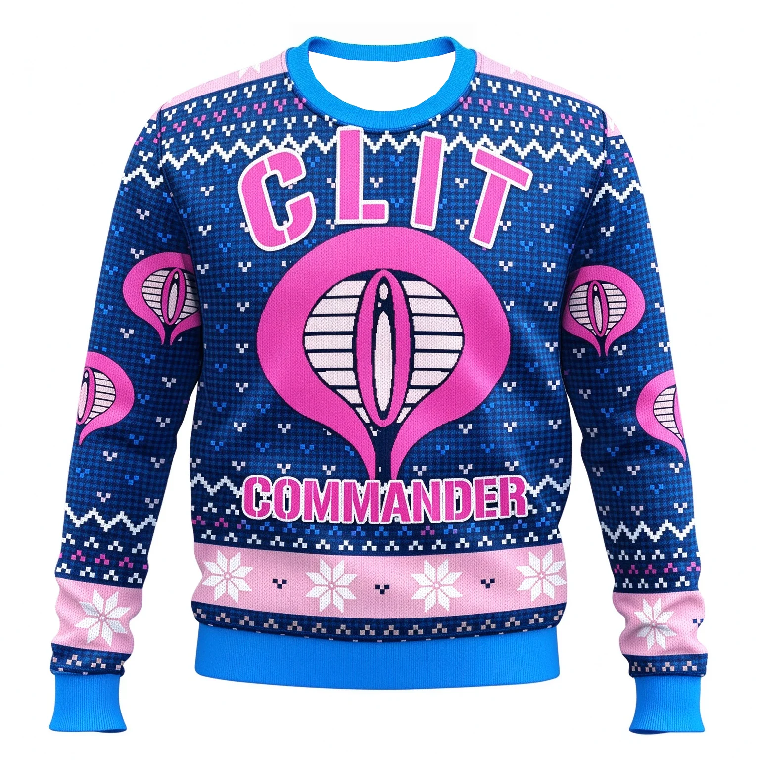 2026 Abstract Commander Christmas Style Ugly Sweater Kids Adult Comfortable Round-neck Sweatshirt Family Matching Clothing