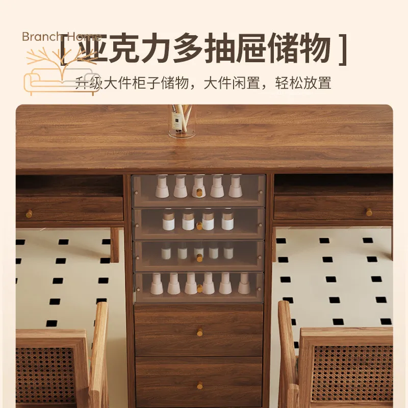Nail table customization 2025 new model with vacuum cleaner double nail salon table and chair set double single nail table