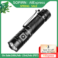 Sofirn SR12 EDC Flashlight 1450LM Powerful Light SFT25R LED 18650 USB C Rechargeable Torch IP68 Waterproof