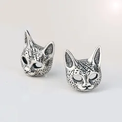 High Quality Retro 925 Silver Needle Sweet Sphinx Civet Cat Animal Ladies Stud Earrings Jewelry Accessories For Women No Fade