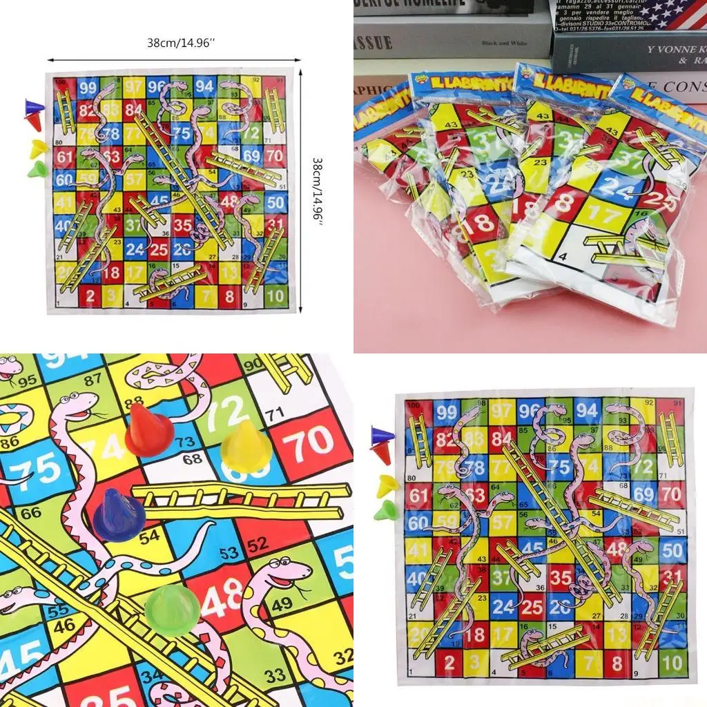 

U2JB Family Party Games Children Snake Ladder Plastic Desktop Flight Chess Toy