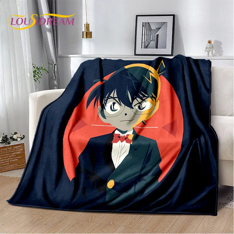 นักสืบ Conan การ์ตูนอะนิเมะนุ่มผ้าห่มกำมะหยี่,ผ้าลินินตกแต่งผ้าห่มผ้าห่มสำหรับห้องรับแขกห้องนอนโซฟาปกปิกนิก3D