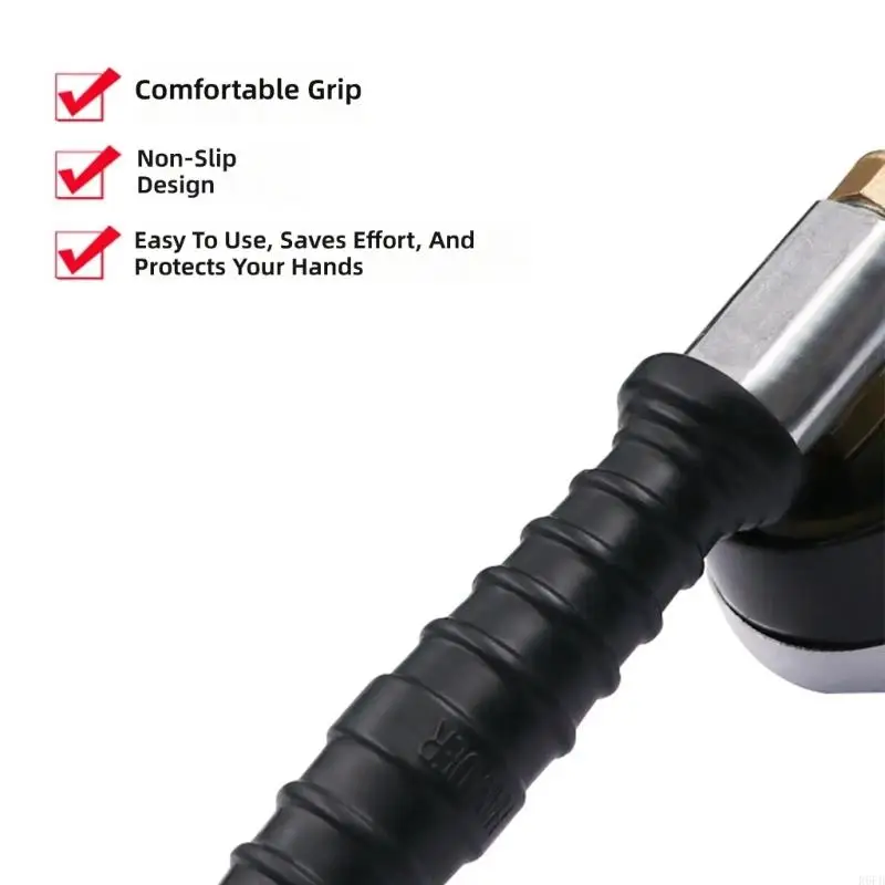 Professional Tire Inflation Tool Tire Inflator Chuck With Accurate Pressure Gauge For Truck And Motorcycle Tires R6FB