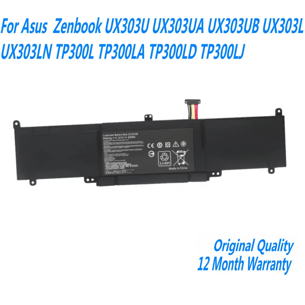 

New 11.31V 50WH C31N1339 Laptop Battery For Asus Zenbook UX303L UX303LN TP300L TP300LA TP300LJ Q302L Q302LA Q302LG